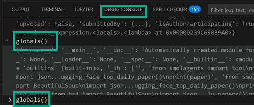 Debug Console in VS Code