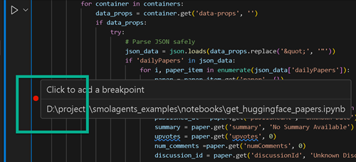 Setting Breakpoints in VS Code Jupyter